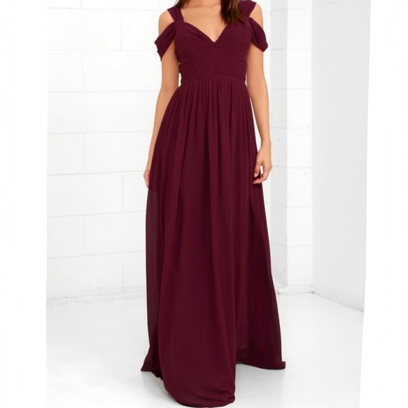 Lulu's Make Me Move Burgundy Maxi Dress - Picture 1 of 4